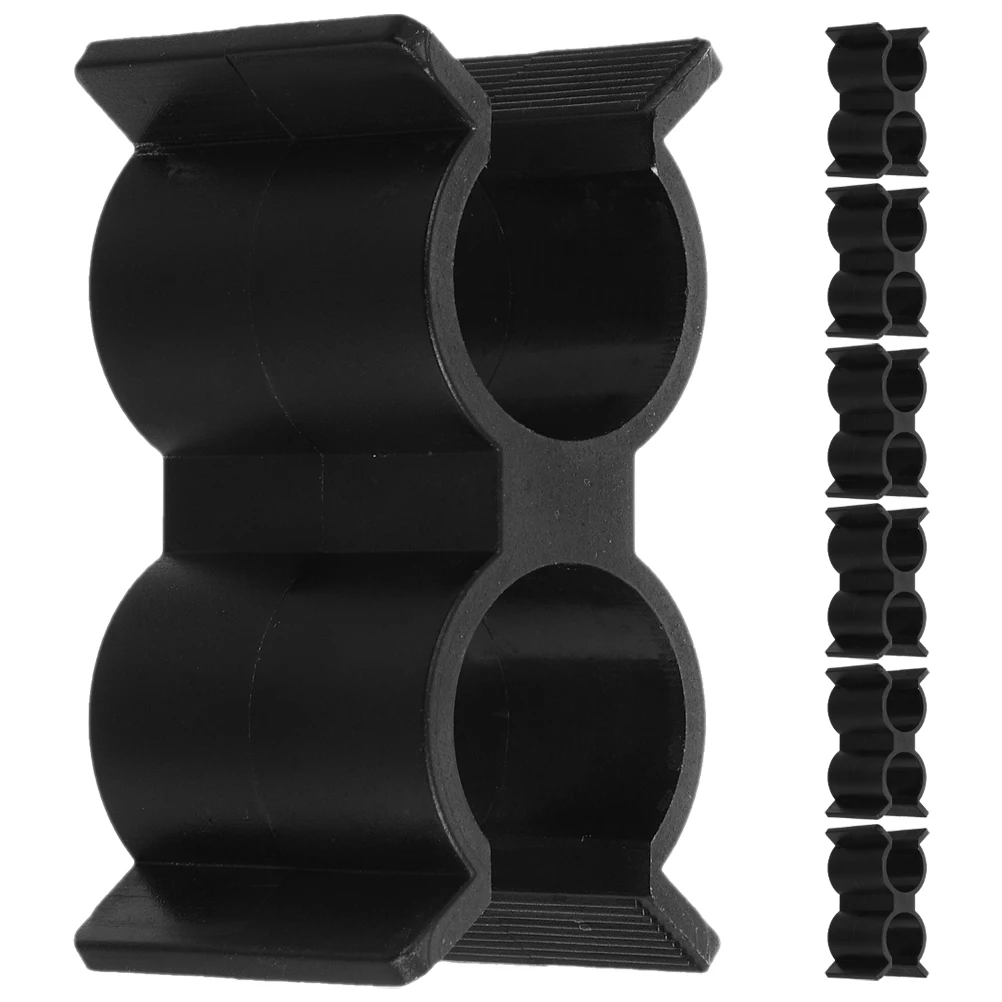 

7 PCS Double Tube Clamp Ports Clips Fastener Accessories Marine Boat Pp Buckle Shelf Pole Connector Plastic Line