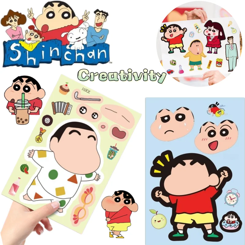 

New Creative Crayon Shin-chan Stickers Cartoon， Cute ，High-Value Fashionable Personalized Student Journal Decoration Stickers
