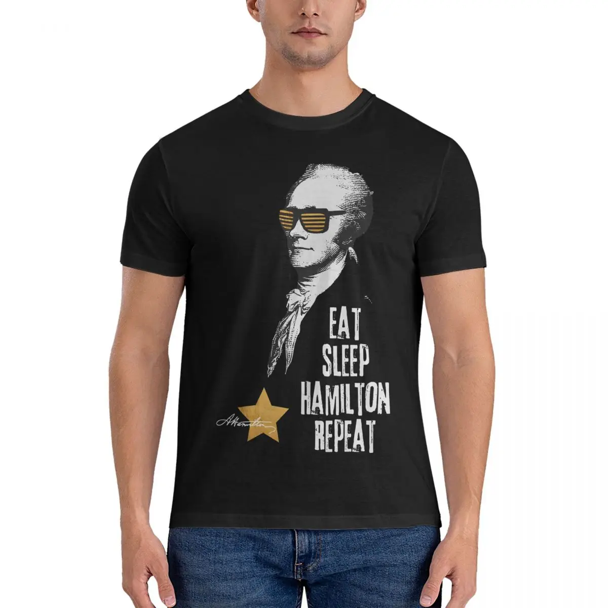 Alexander Hamilton Men's T Shirts Alexander Hamilton Vintage Tees Short Sleeve O Neck T-Shirts 100% Cotton Party Tops