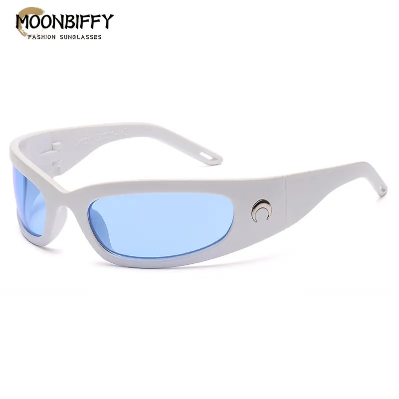 Moon Designed Rectangular Sunglasses Unisex Outdoor Cycling Goggles Hip Pop Punk Y2K Sun Glasses UV400 Oculos Lunette De Soleil