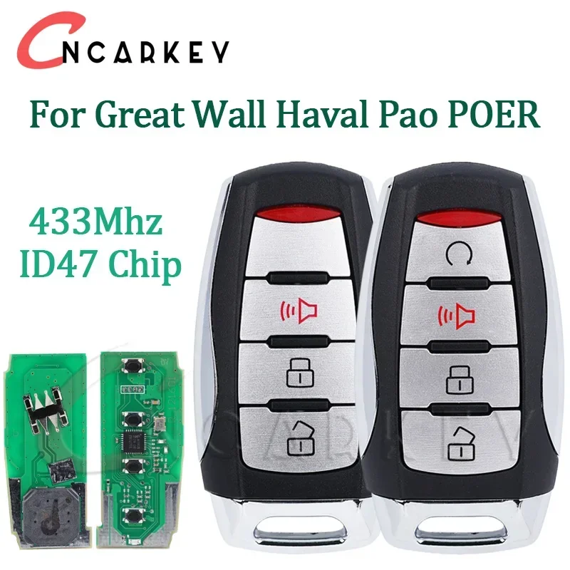 

Keyless Go Smart Remote Car Key For Great Wall Haval Pao POER GWM Haval Pickup truck P Series Remote 433Mhz ID47 Chip