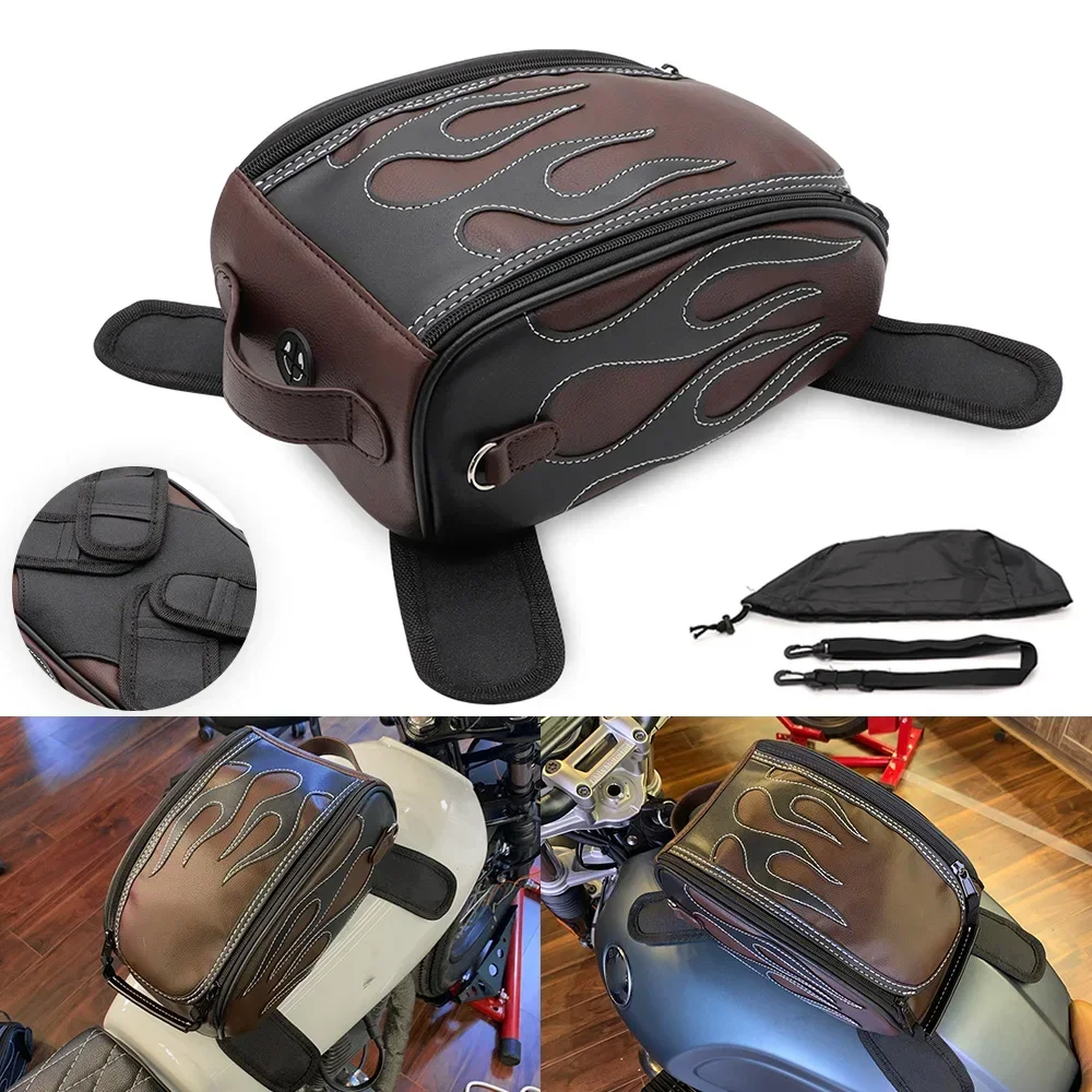 

Universal Magnetic Motorcycle Tank Bag – Waterproof Riding Storage for Phones, Wallet & Tools (Fits Cafe Racer/Bobber/Touring