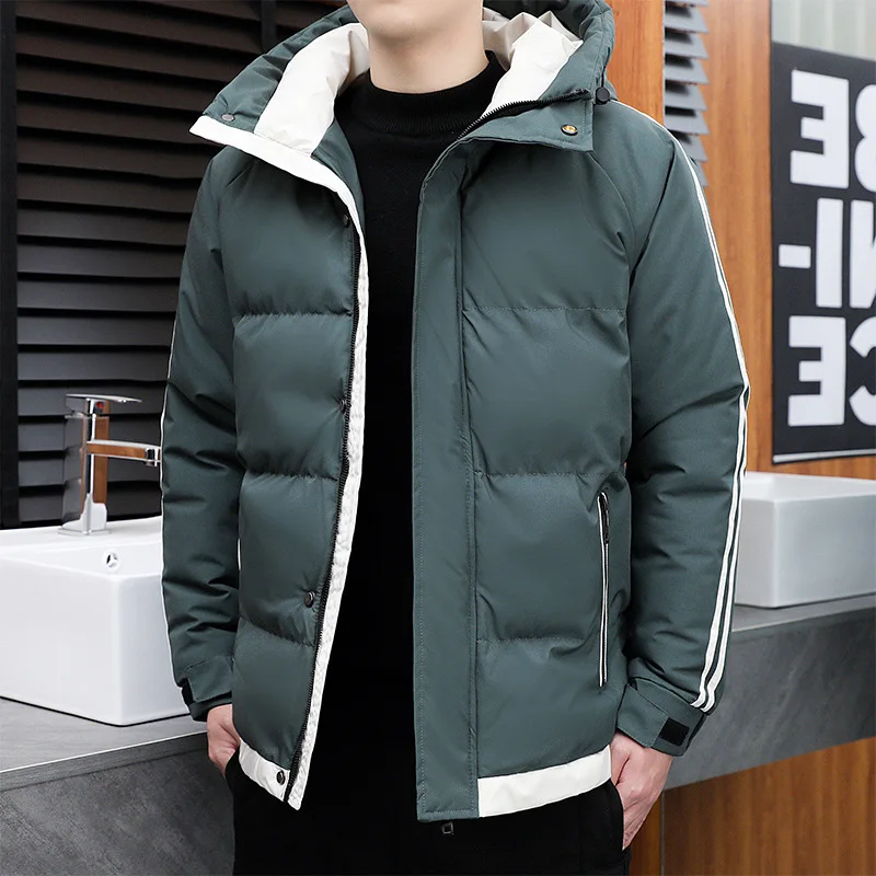 Inverno parkas algodão acolchoado 2022 novo casaco de moda com capuz grosso quente jaqueta para masculino adolescentes outerwear