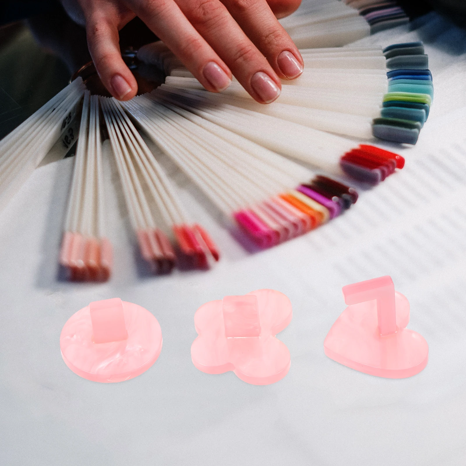 

3pcs Art Practice Base Display Stand For Press On Nails Fake Holder Painting Nails Tool Beginner Training Display Rack Durable