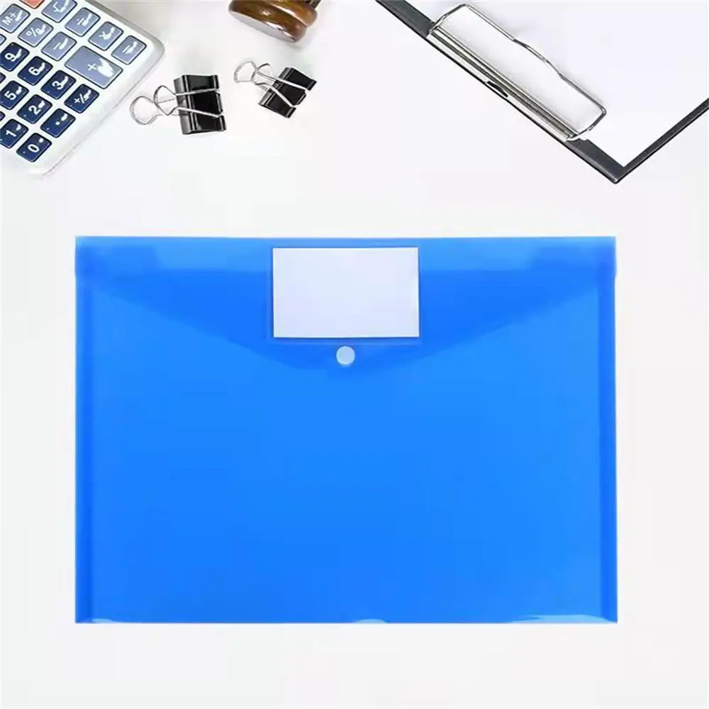 A4 Size Plastic File Folders Storage Bags Colorful Document Files Envelope Bags for School Office Home Supplies Wholesale