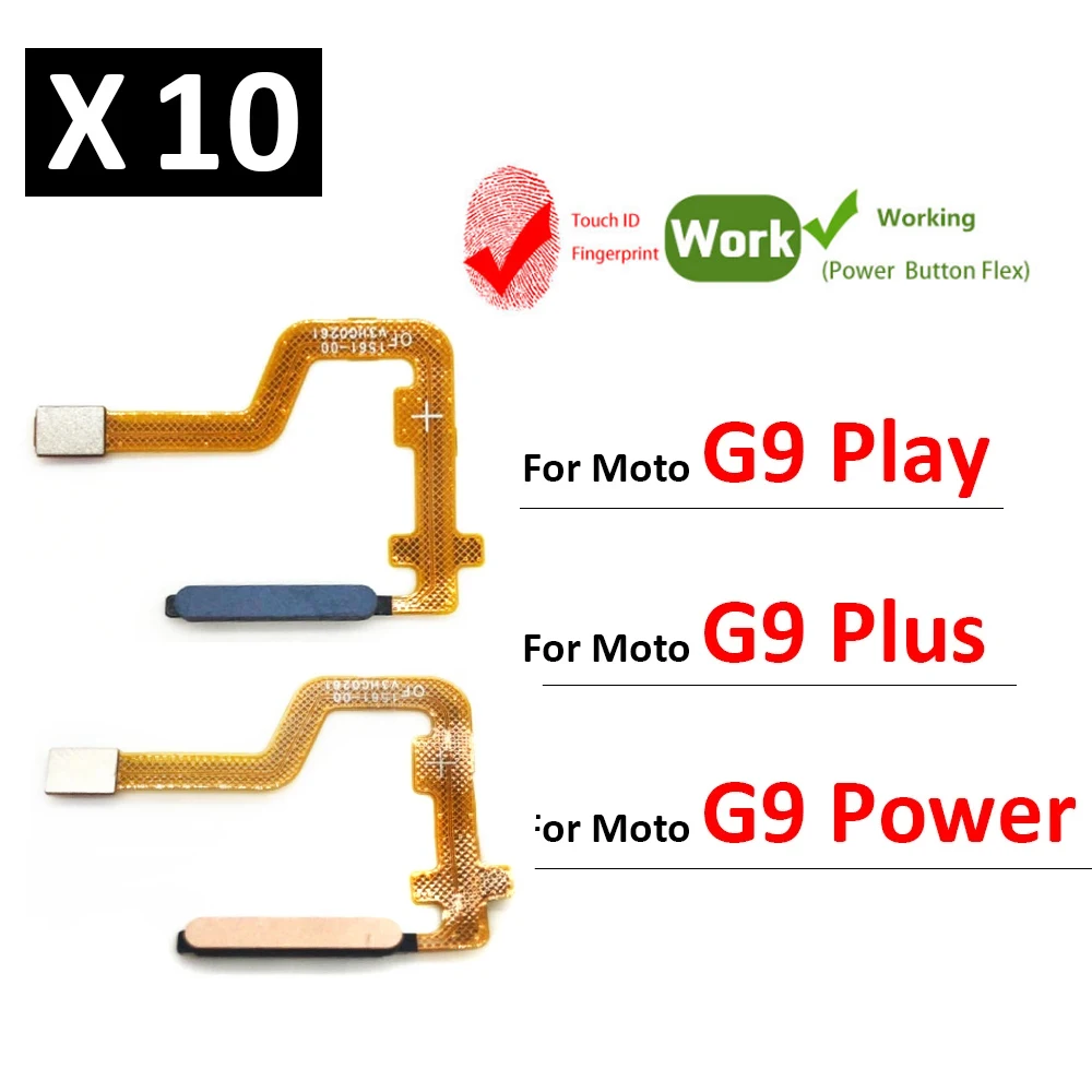 

10Pcs/Lot, New For Motorola Moto G9 Plus Power Home Button FingerPrint Touch ID Sensor Flex Cable Ribbon Replacement Parts