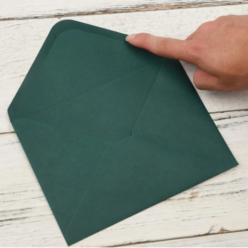 50pcs/lot Green 18x13cm Envelopes for Wedding Invitations Business Autohesion 120g Paper Stationery Supplies Storage Bag