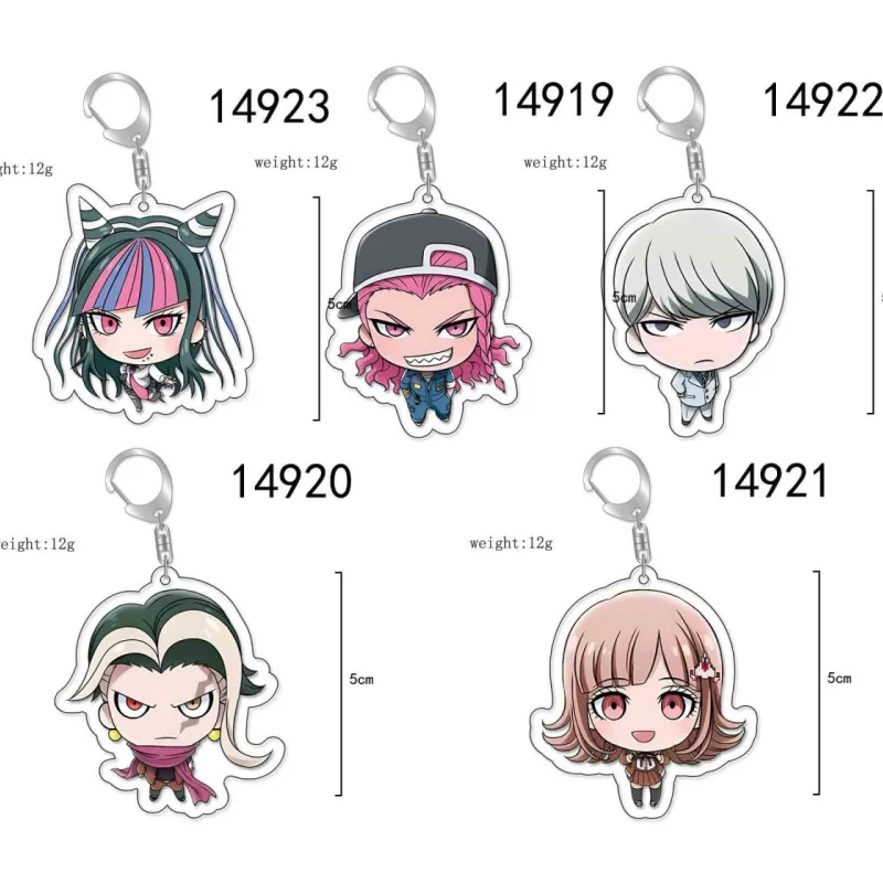 New In Stock Danganronpa: Trigger Happy Havoc Anime Accessories Badge Keychain Game Key Chain Pendant Cartoon Gift