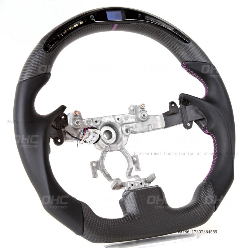 Suitable for Infiniti G37 leather matte carbon fiber smart LED steering wheel styling modification