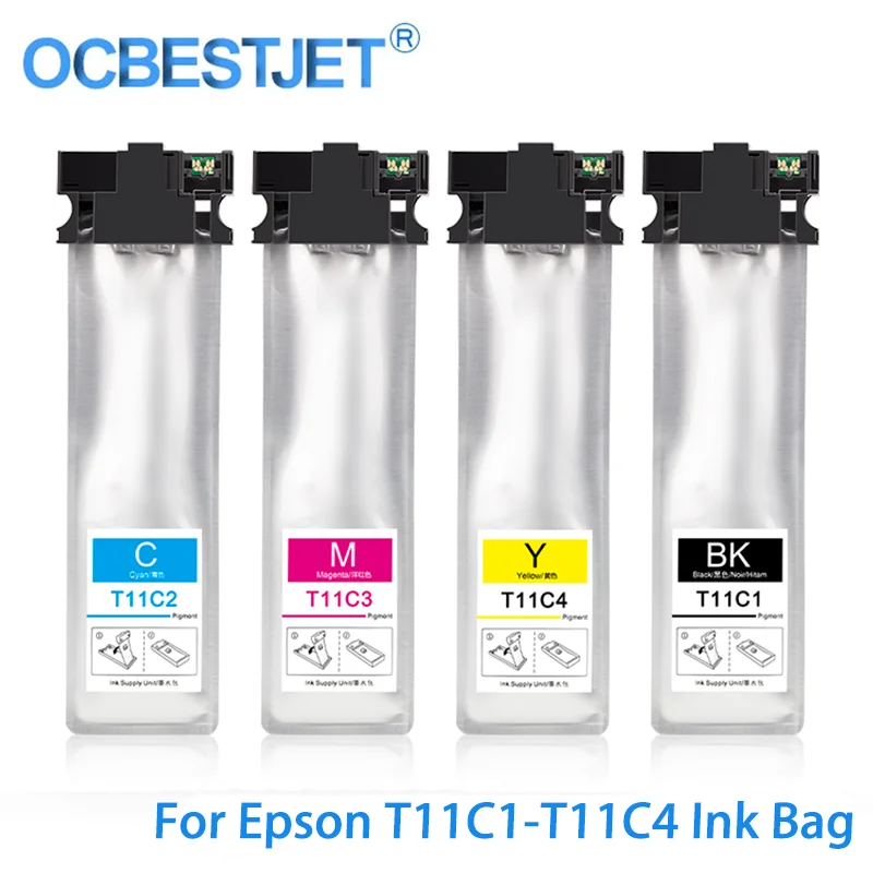 bolsa de tinta para epson workforce pro impressora completa com tinta pigmentada uso para a area da europa t11c1 t11c2 t11d1 t11e1 wf c5890dwf wf c5390d 01