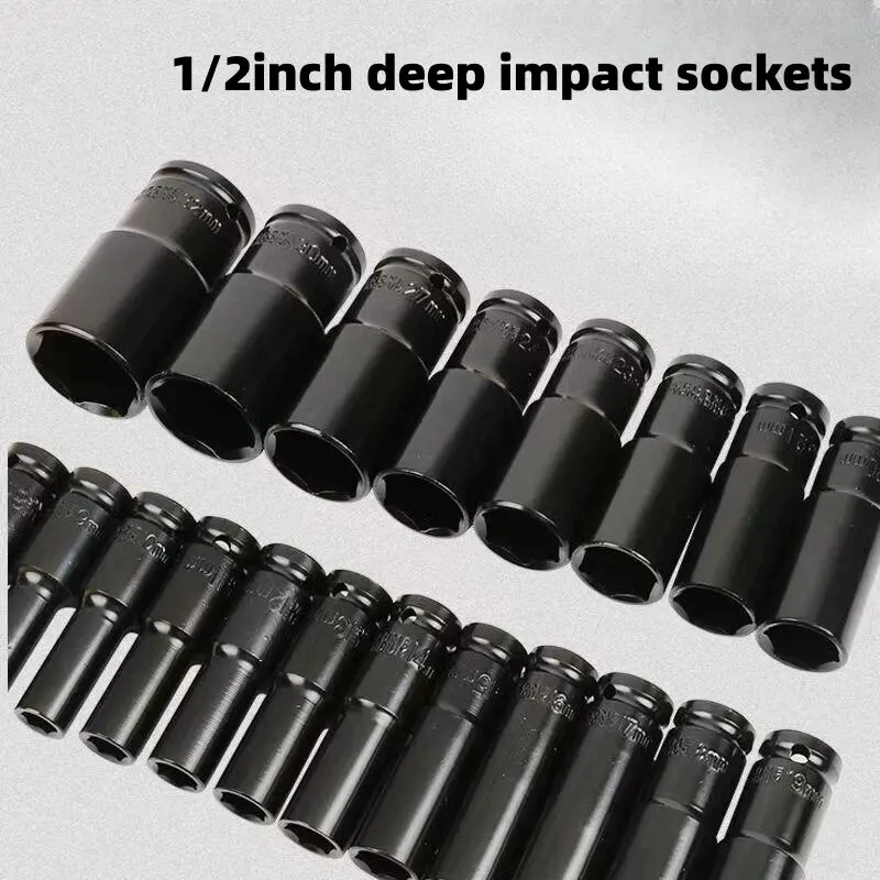 10pcs Set Soket Impact Metrik 1/2" Universal Soket Metrik Drive Set Soket Dalam Kunci Pas untuk Alat Perbaikan Pneumatik Udara