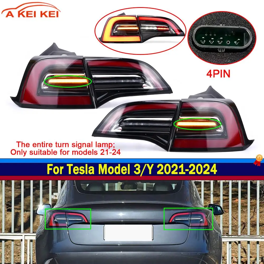 

1502086-00-D Светодиодный задний фонарь в сборе для Tesla Model 3/Y 2021-2024: габаритный, стоп-сигнал, сигнальная лампа, фонарь парковки