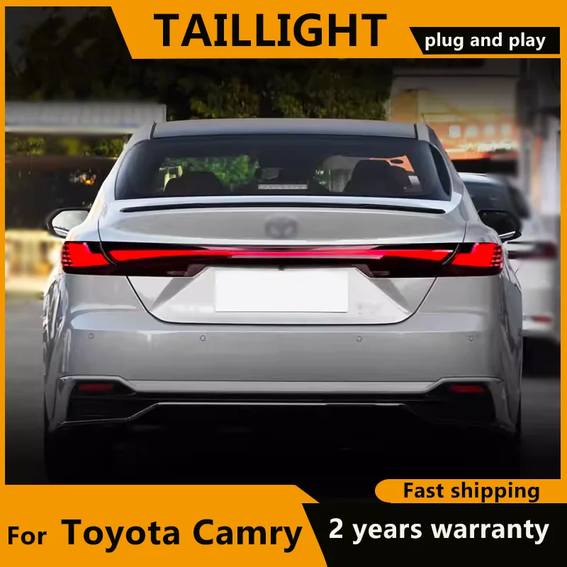 LED Taillights For Toyota Camry 9th Gen 2024 2025 2026 LED Through-type Tai Light LED DRL Dynamic Turn Signal Light Rear Light