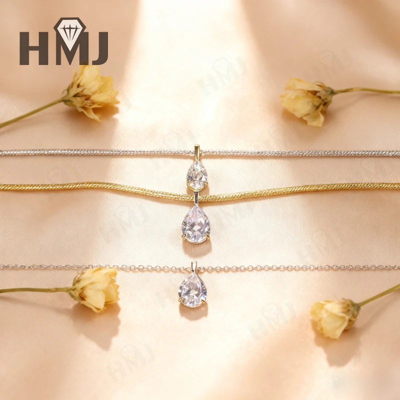 

Moissanite Pear Cut VVS1 Pendant Necklace Sparkling Teardrop Like Stone Women’s Jewelry for Daily Wear Gifts Special Occasions