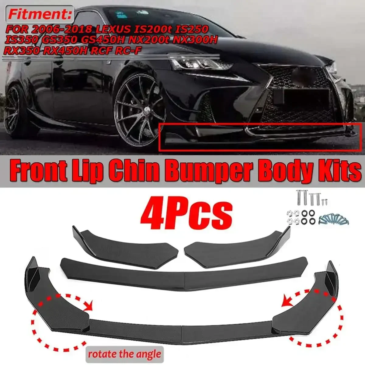 

New Car Front Bumper Splitter Diffuser Lip Protector Spoiler Lips Guard For Ford FOCUS For Chery Tiggo7 Tiggo8 For Skoda Karoq