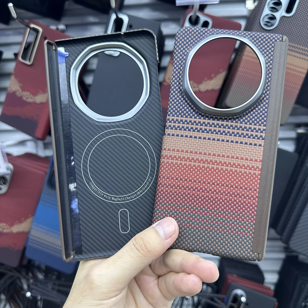 

Магнитный чехол из настоящего арамидного волокна для Honor Magic V5 Magsafe, чехол для телефона с петлей из углеродного волокна, роскошный чехол для Honor Magic V5