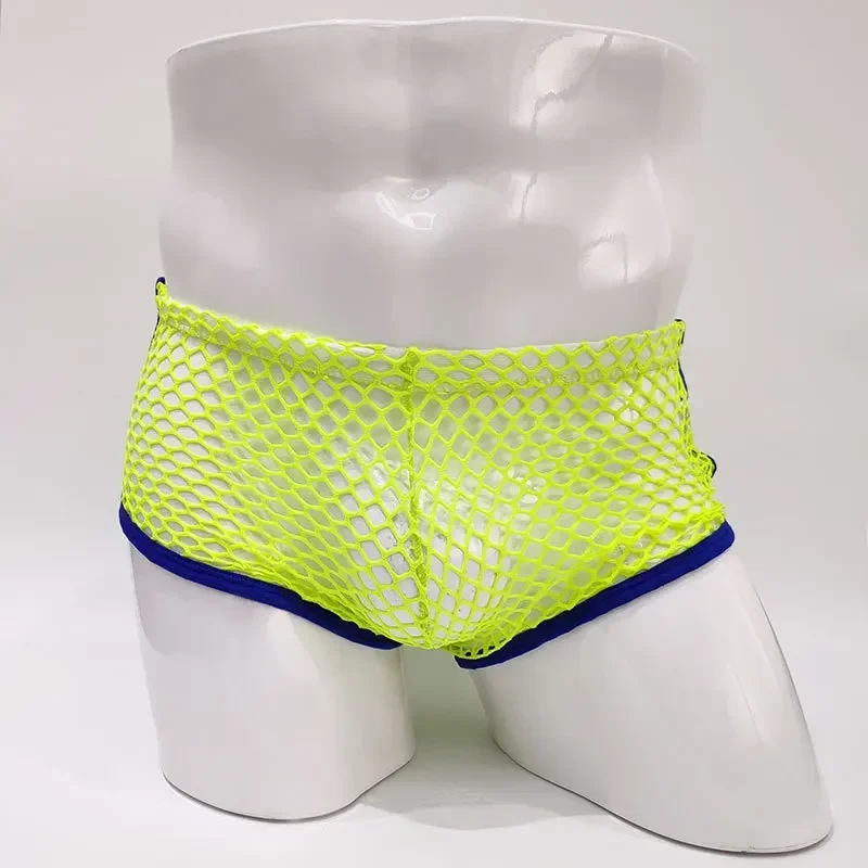 

Men's Erotic Boxy Underwear Gays Sexy Low Rise Transparent Boxer Shorts Fishnet Mesh Breathable Quick Dry Trunk Homme Underpants