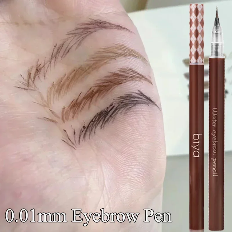 0.01 มม.ดินสอเขียนคิ้ว Sweat-proof Ultra Fine Liquid Eyeliner โกหก Silkworm ปากกายาวนานกันน้ําแต่งหน้า Eye เครื่องสําอาง