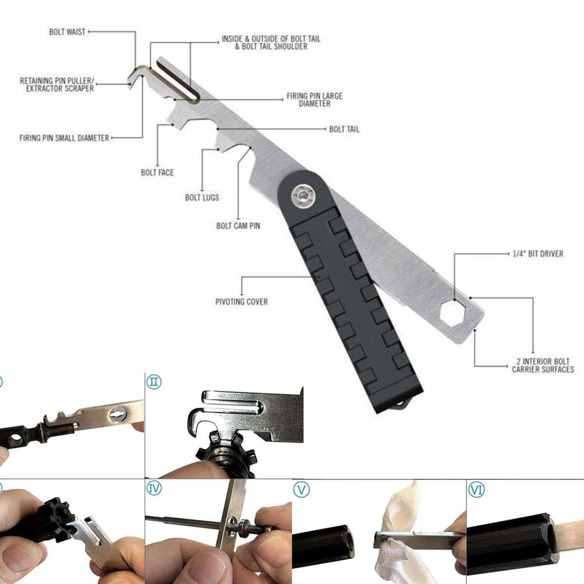 

AR15 Scraper Rifle Scraper BCG Carbon Removal Tool 223 5.56 AVAR15S AR 15 Hunting Gun AR-15 Bolt Cleaning Kits For M16 M4
