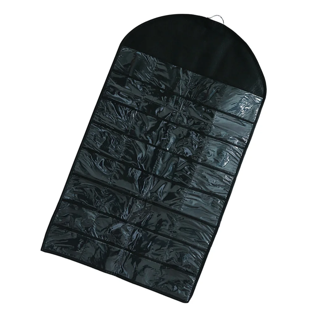 Jewelry Storage Bag 32 Pockets Hanging Organizer Transparent Pouches Easy Clean Non-Woven PVC for Earrings Necklace