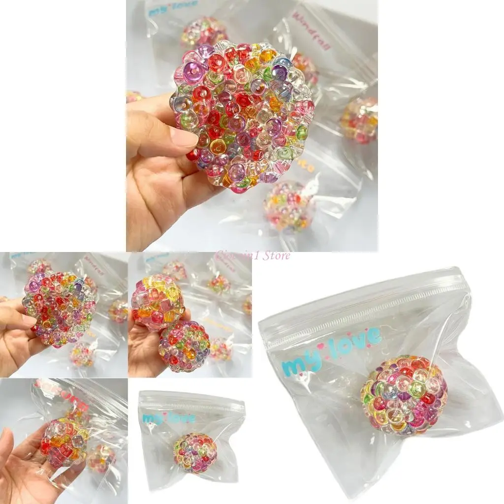 Y1UB Creative Squeeze Balls Stress Reduce Toy with Beads Designs For Office And Home Use Adult Kids Hand Relax Toy