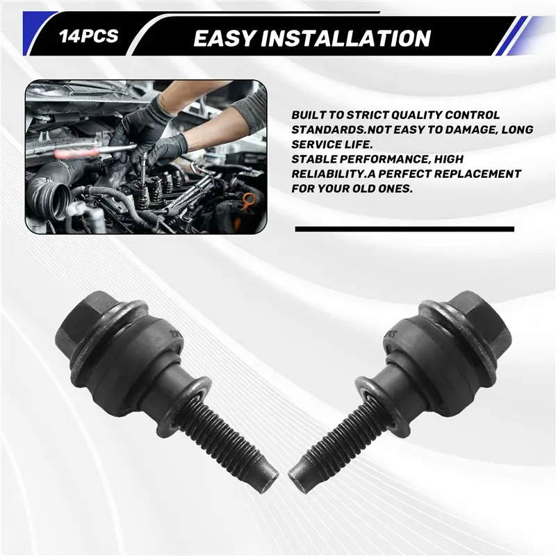 A76I-Engine Valve Cover Screw 14Pcs/Set 06B103831E 06B103831J For Audi A4 VW Golf Beetle Jetta Passat Tiguan Rabbit