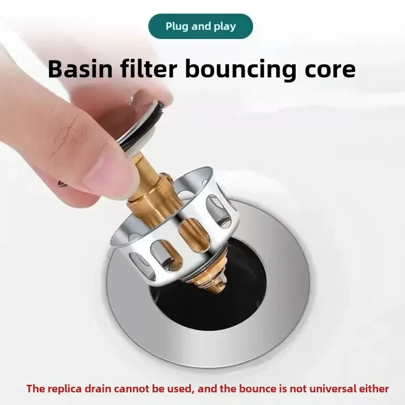 Press Bounce Basin Pop-up Drainer Filter Bathroom Shower Sink Filter Plug Wash Basin Hair Sink Strainer