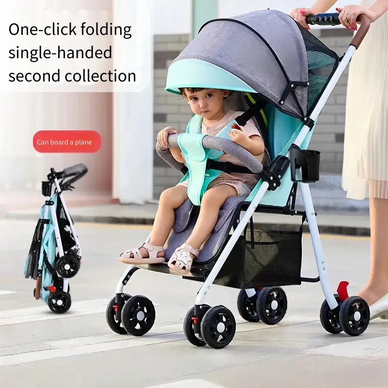 

Оптовые детские коляски, четырехколесные легкие складные коляски, могут сидеть лежать для детей и младенцев, базовая детская коляска