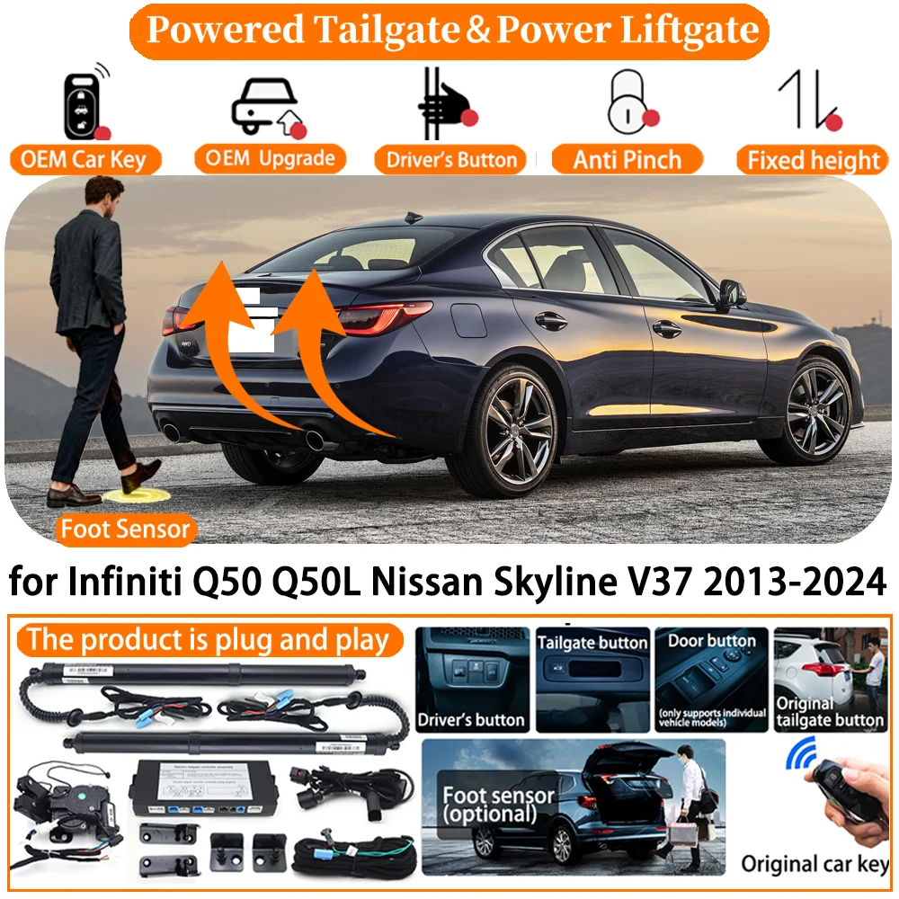 

Powered Tailgate for Infiniti Q50 Q50L Nissan Skyline V37 2013-2024 Automatic Electric Power Tailgate Strut Tail Gate Lift kit