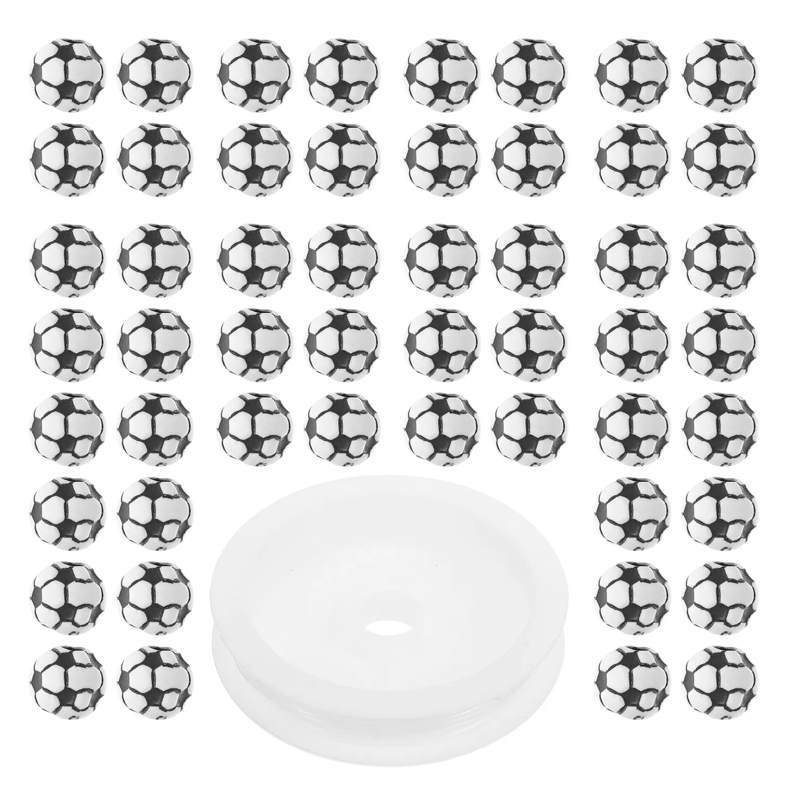 

Soccer Themed Acrylic Beads Bulk Loose Beads for Handmade Jewelry Making DIY Craft Projects Bracelet Necklace Decoration
