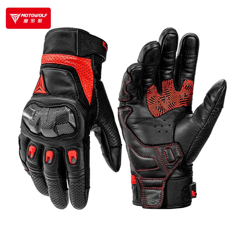 

Мотоциклетные кожаные перчатки для езды на велосипеде, мотоцикла, Guantes, мотокросса, велосипеда, сенсорный экран, дышащие защитные перчатки на весь палец