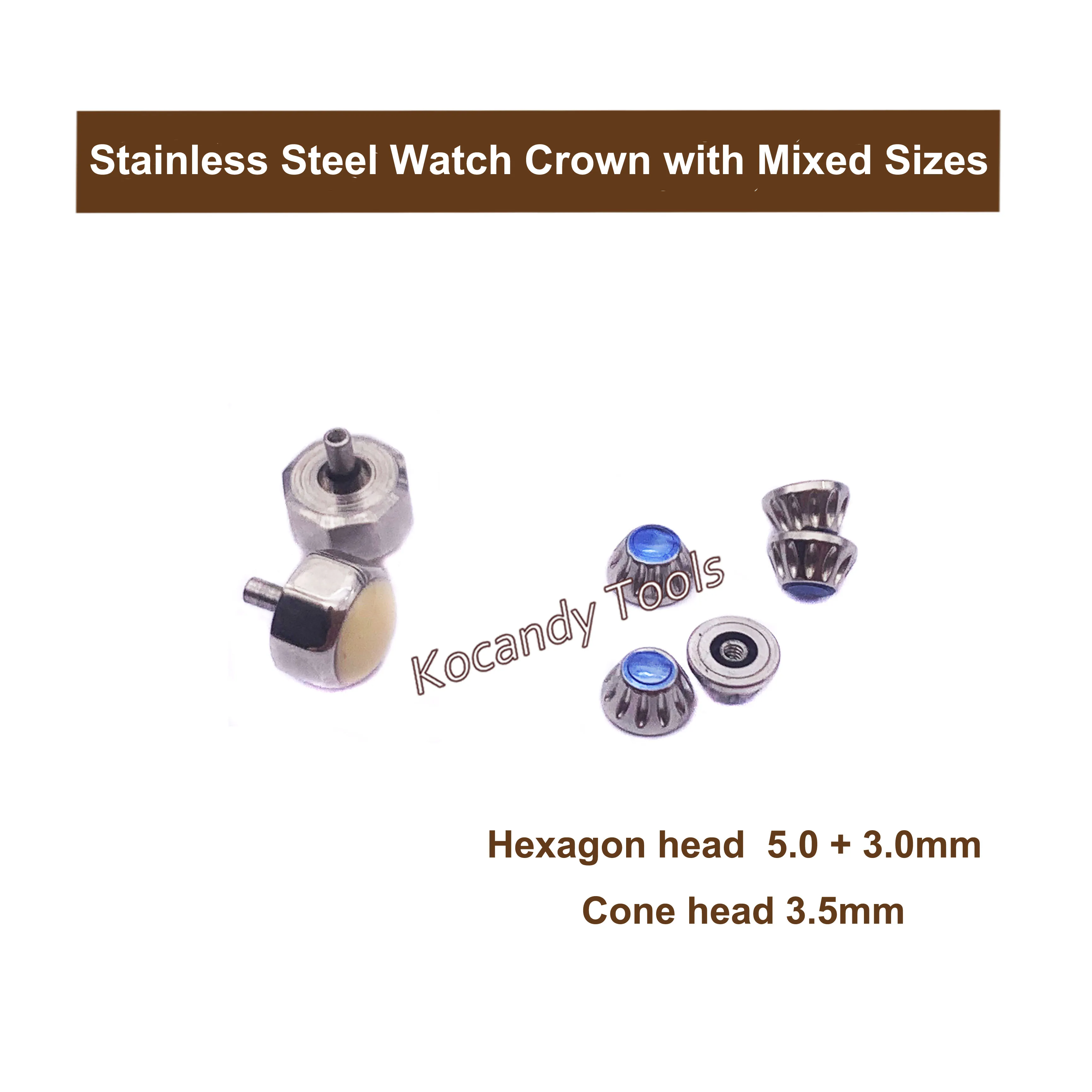 Stainless Steel Watch Crown Waterproof for Watch Repair and Replacement With Mixed Sizes