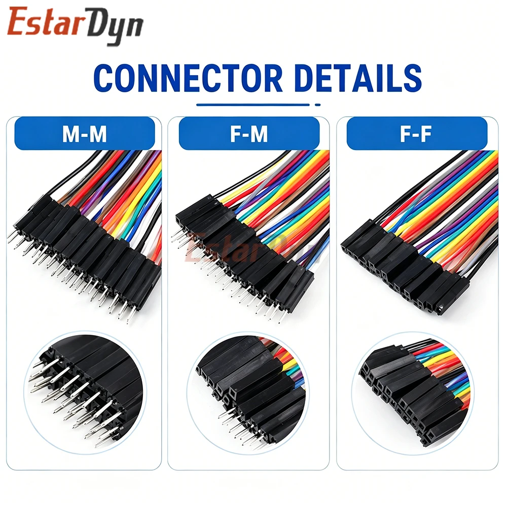 Estardyn Dupont Line 10CM 20CM 30CM 40Pin Male to Male + Male to Female Female to Female Jumper Wire Dupont Cable for DIY KIT