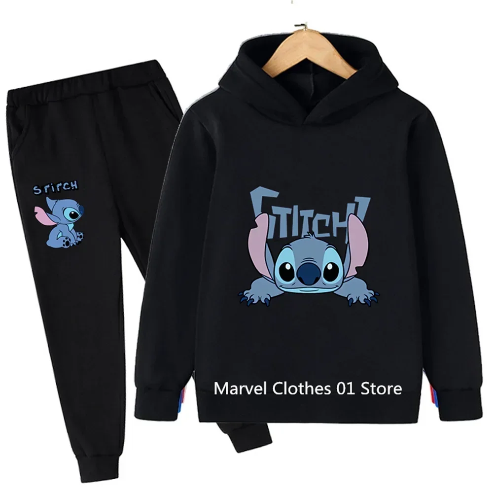 

Children Boys Girls Stitch Hoodies Pants Set Boys Girls Stitch Sweatshirts Hooded Kids Fashion Stitch Pullovers Clothes Suit