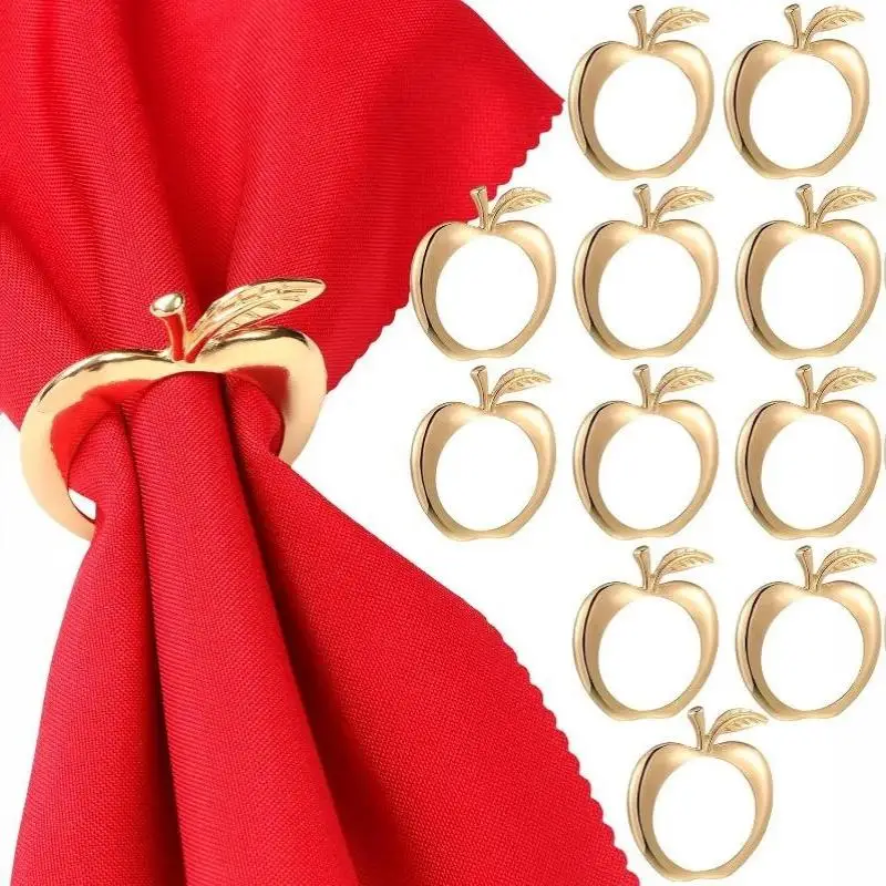 4Pcs Napkin Rings Finish For Thanksgiving Wedding Holiday Dinner Party Table Decor