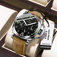 POEDAGAR Luxury Military Watch For Men Waterproof Luminous Leather Man Watch Quartz High Quality Men's Sports Watches Male Reloj