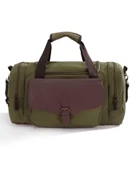 Men Large Capacity Canvas Multifunction Leather Bags Carry on Luggage Bag Tote Utility Travel Bag Weekender Bag Travel Man