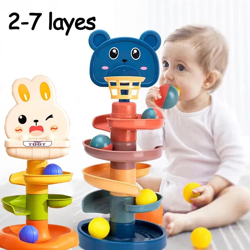 Development Games Montessori Rolling Ball  Baby Toys Educational Toys Montessori Activity Stacking Toys For Babies 1 2 3 Years