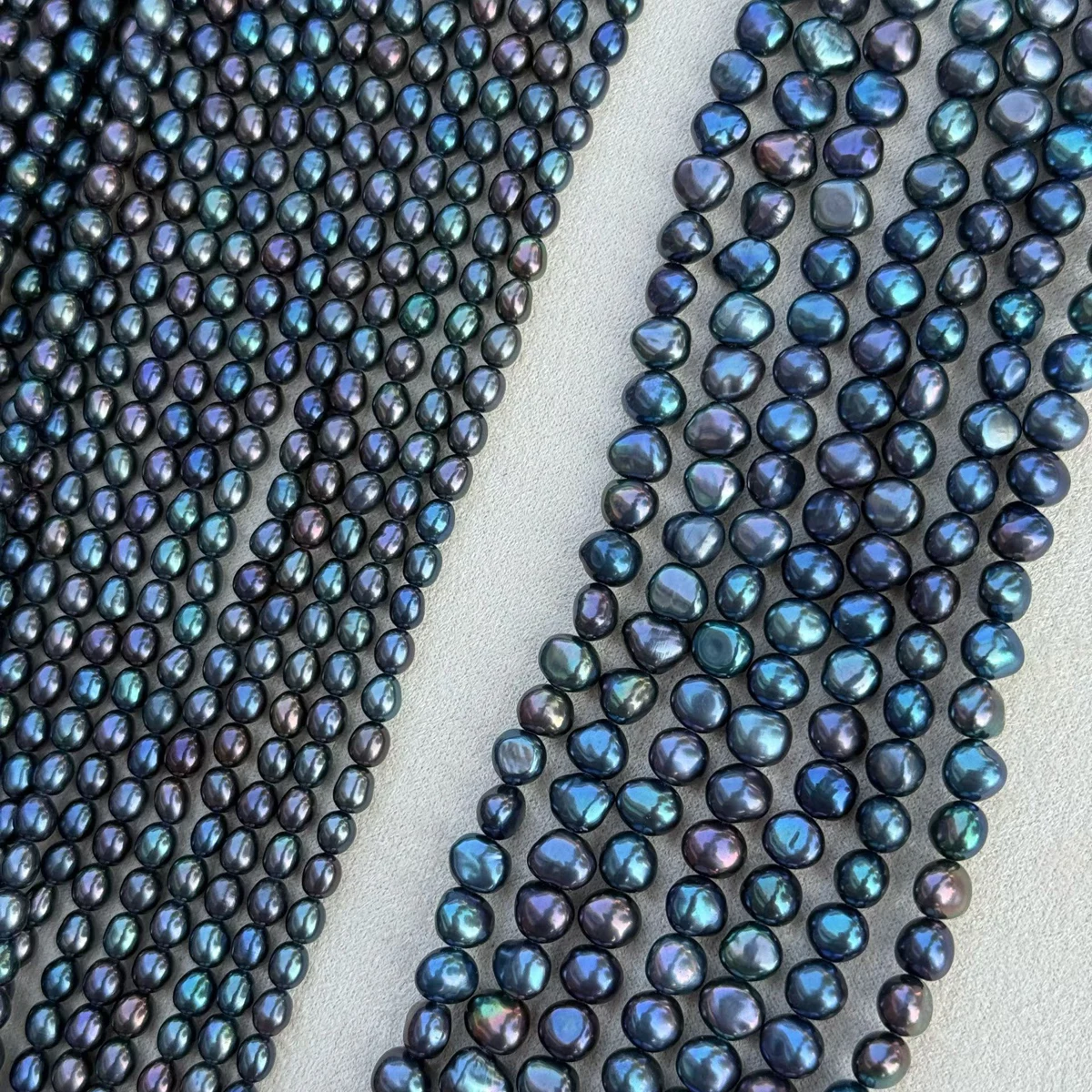 

Irregular Blue-Purple Bead 5.5-6mmAAA+Natural Freshwater Pearl Necklace Jewelry Making DIY Bracelets Earrings Accessories Women