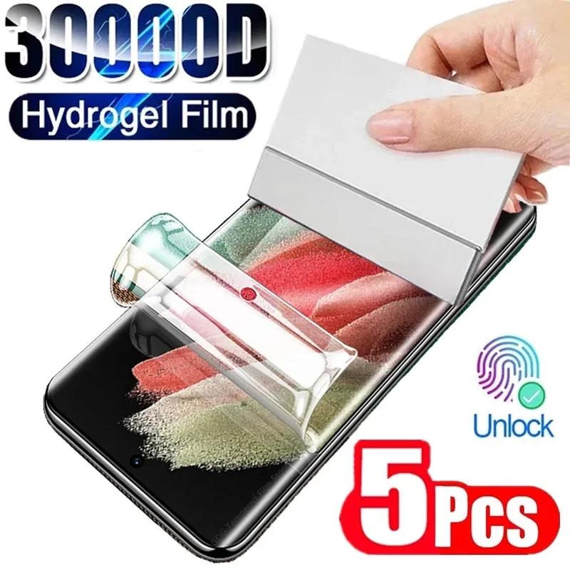 5PCS Hydrogel Film for Samsung Galaxy S20 S22 S23 S21 Ultra S10 S9 S8 Plus FE Screen Protectors for Samsung Note 20 10 9 8 Plus