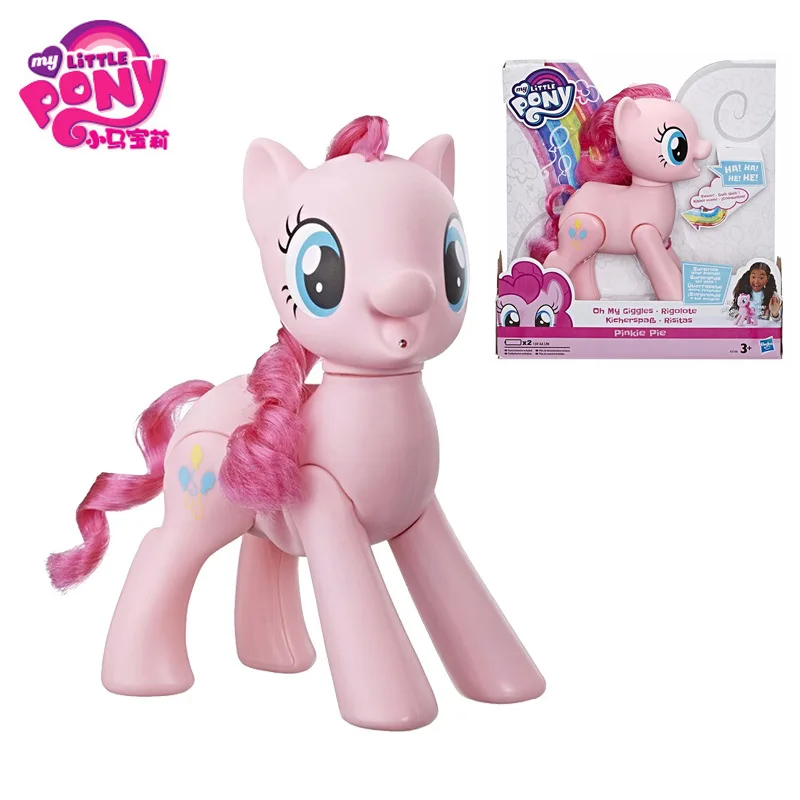 Hasbro Electric My Little Pony Anime Figure Happy Pinkie Pie Shaking Head with Sound Effects Girl Play House Toy Gift