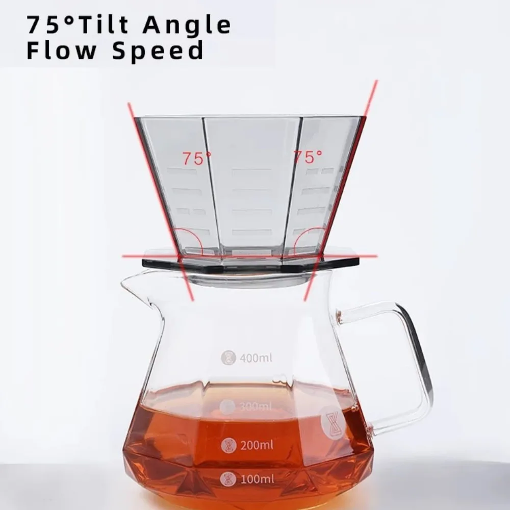 Hand Brewed Coffee Filter Cup Food Grade ABS  Flat Bottom Filter Cup Drip Filter Pot Household Espresso Cake Cup Barista Tool