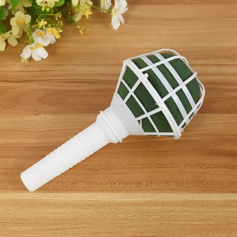 1/3Pcs 18cm Bridal Wedding Flower Decoration Green Foam Bouquet Holder DIY Floral Handle Base Bracket Supplies Party Decoration