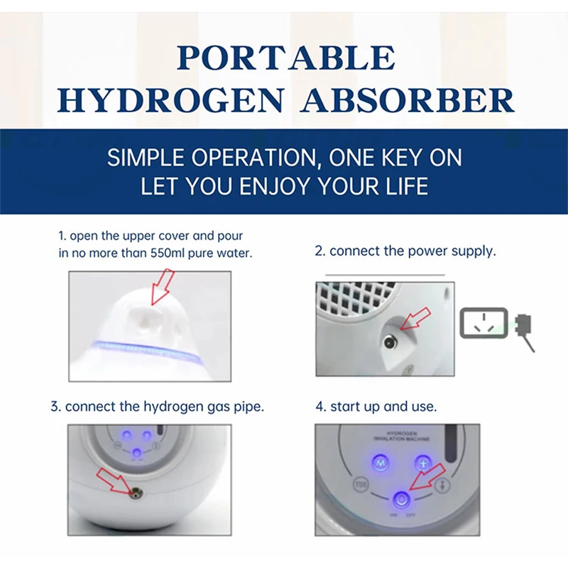 SPE PEM Tech H2 Inhaler Brown Gas Generator Hydrogen Inhalation Machine 150ml Hydrogen Molecular Inhalation Generator Device