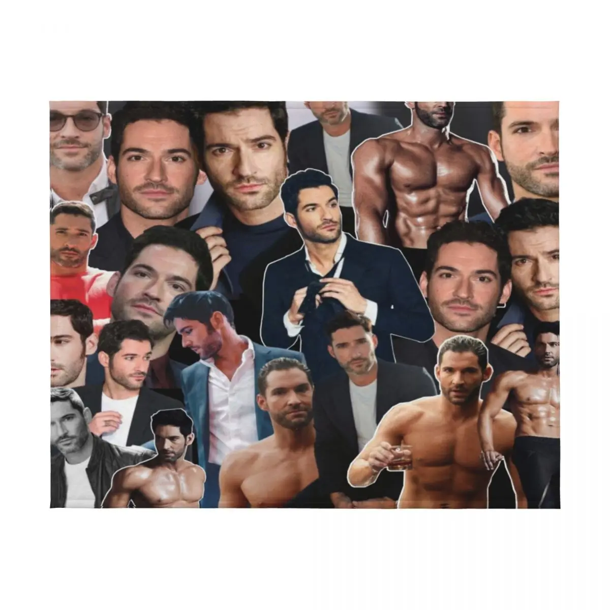 tom ellis photo collage Throw Blanket warm for winter Bed covers Soft Plaid Blankets