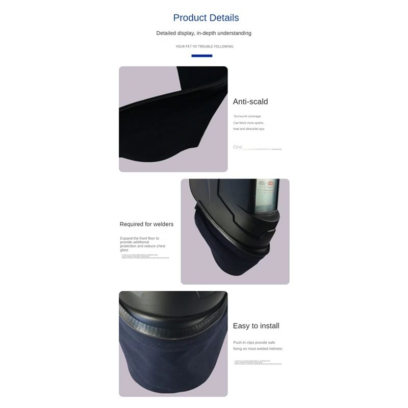 خوذة لحام مريلة مضادة للحرق وشاح سبلاش سهل التركيب مريلة لحام قابلة للإزالة لحام واقية Cove-ABJU