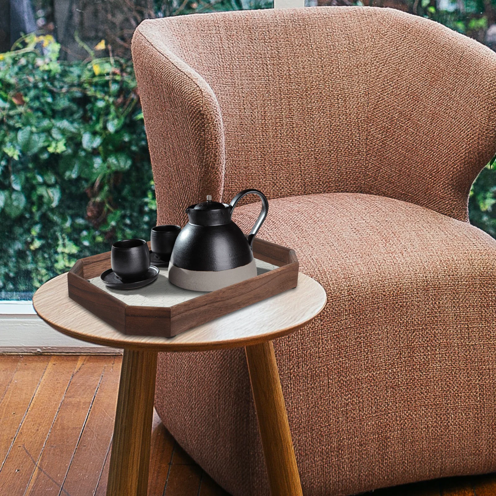 

Wooden Serving Tray Tea Snack Breakfast Tray For Coffee Table Living Room Decor Dining Outdoor Food Serving