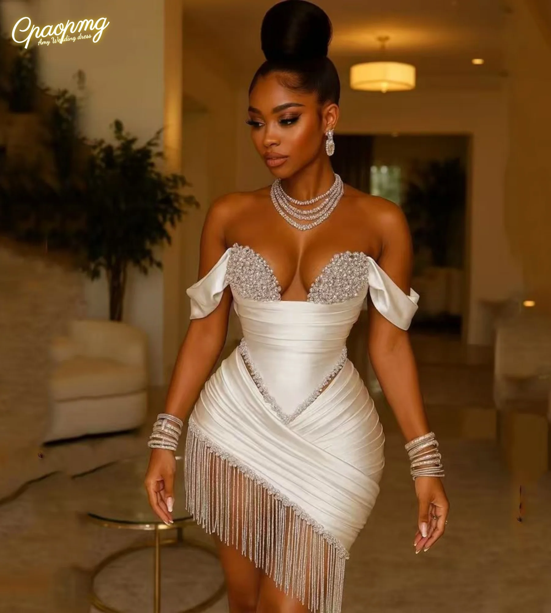 

Коктейльное платье цвета слоновой кости по индивидуальному заказу, плиссированное прямое мини-платье для выпускного вечера, платье на день рождения, атласное роскошное платье Blackgirl