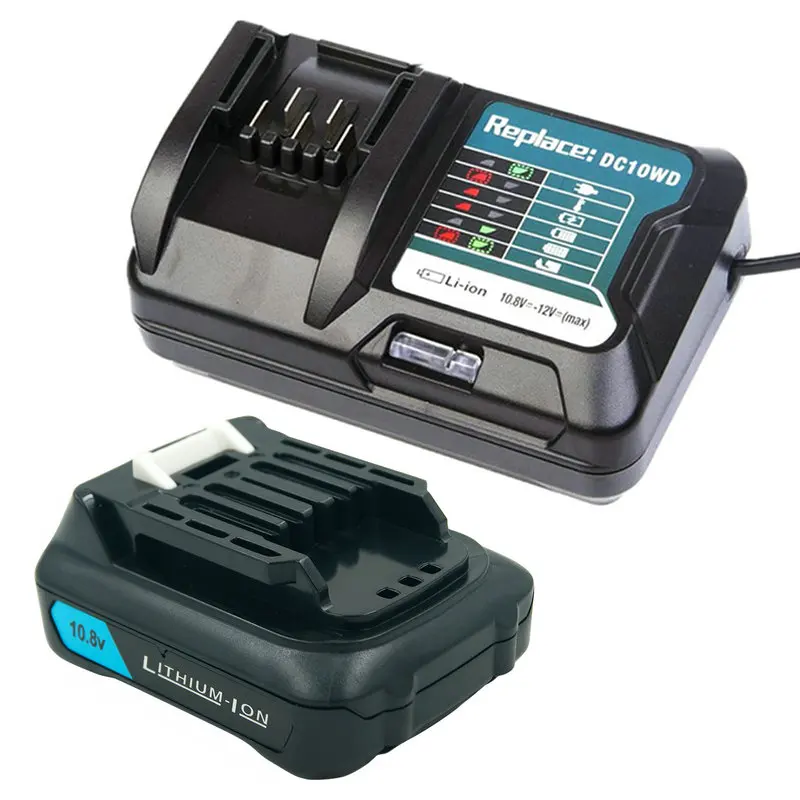 Batterie Li-ion Rechargeable 10.8V 12V Max 2000mAh et chargeur pour outils électriques Makita BL1015 BL1040B BL1020B BL1041 BL1016 BL1021