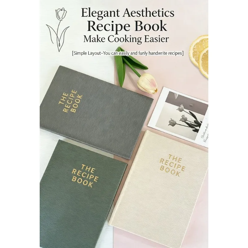 Libro de recetas de tapa dura A5: diario de cocina personalizado para notas, organizar y preservar tus recetas